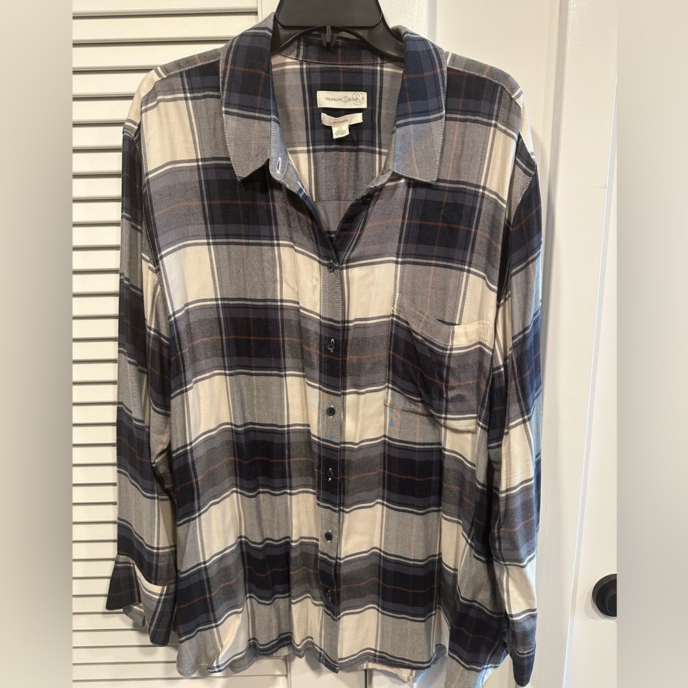Treasure & Bond Plaid Boyfriend Shirt